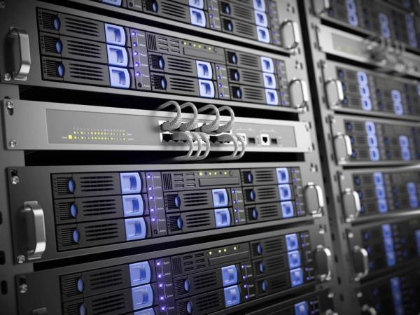 servers in a server rack in data center