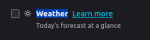 screenshot of weather setting in firefox
