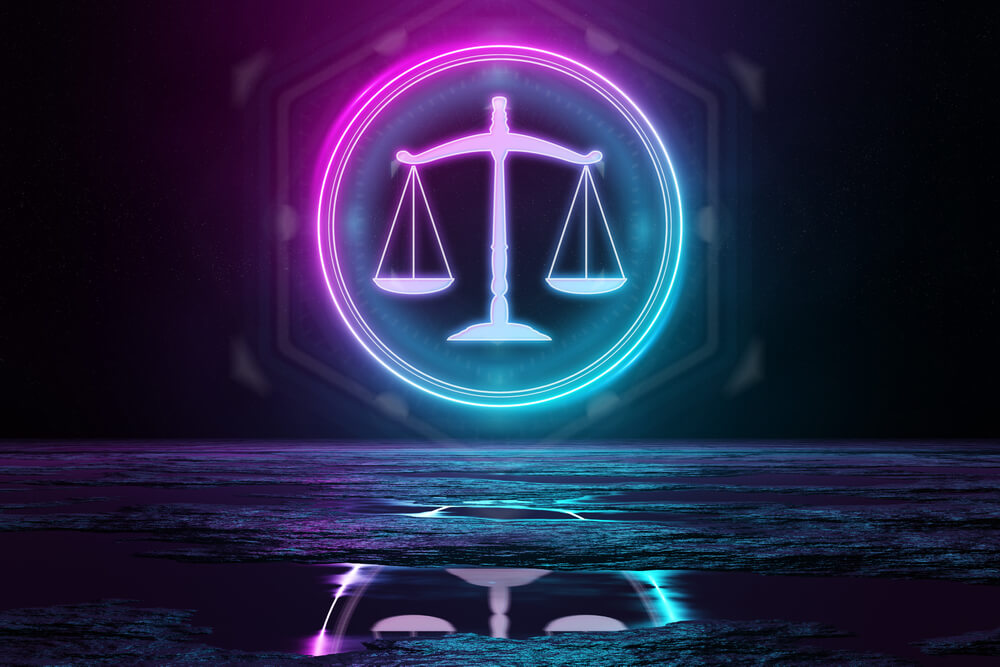 purple and blue scale on dark background